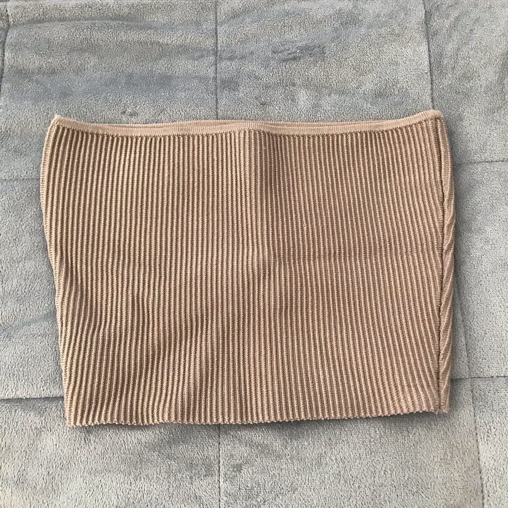 Aritzia Babaton Ribbed Tube Top (Taupe)
